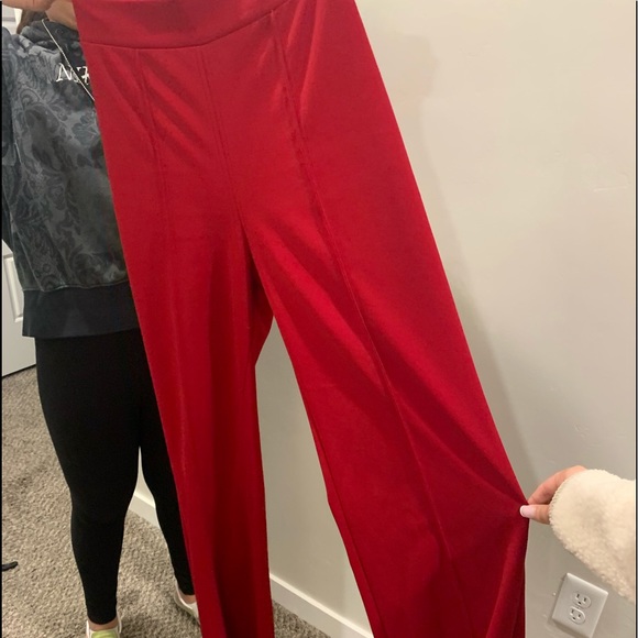 Red High-Waisted Flares - Picture 7 of 9